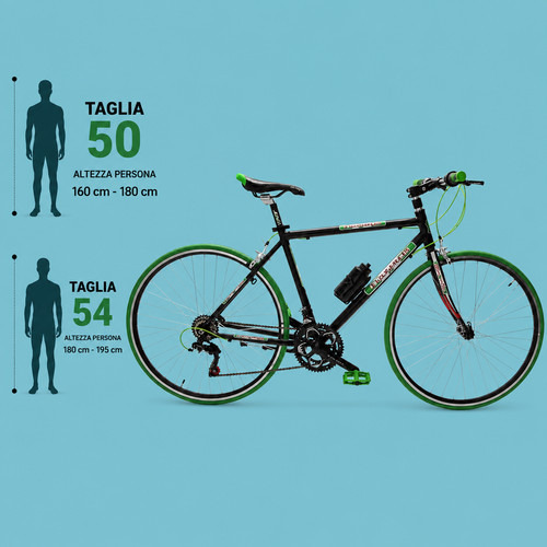 Bici ibrida uomo verde - bici, 28