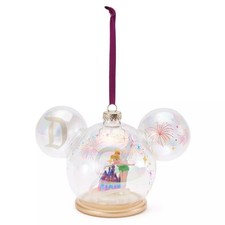 Disney Tinkerbell Trilli Decorazione Ornament Disneyland 70 Castle Glass Vetro