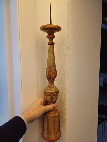 Antico candeliere legno - antico,
