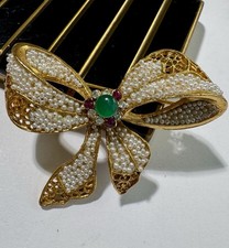 BSK Spilla Fiocco Oro Vetro