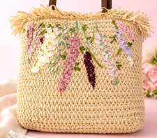 Borsa tote ricamata fatta a