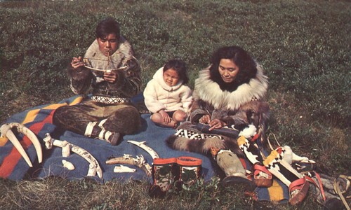 Cartolina alaskan famiglia - alaskan,