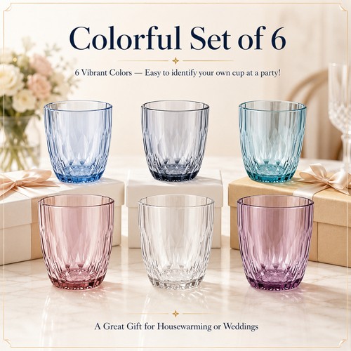 Set bicchieri colorati 300 - set,