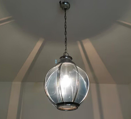 Lampadario vetro blu - lampadario,
