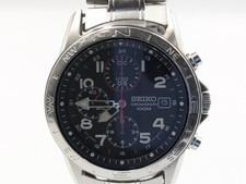 Orologio Uomo Seiko Chronograph 7T92-0DX0 Quartz Quadrante Nero 100M Duty Paid