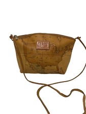 Borsa a mano vintage ALVIERO MARTINI tracolla mappa americana pelle viaggio I’Ilasse