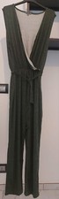 VESTITO ABITO TIPO TUTA DONNA TAGLIA L NUOVA VERDE CACHI