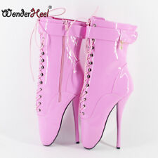 Stivaletto donna allenamento clubwear pelle verniciata fetish tacco a spillo 7"