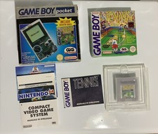 Raro Nintendo Game Boy Pocket Bundle Ed. GIG TENNIS NO CONSOLE Scatola + Gioco