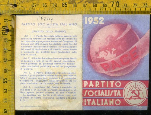 Tessera partito socialista - tessera,