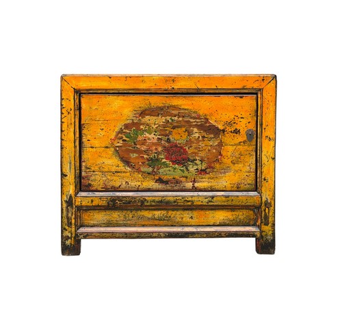 Distressed yellowish floral - distressed,