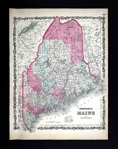 Mappa johnson 1860 maine - mappa,