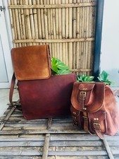 2 piccole borse omaggio 18" vintage a tracolla vera pelle borsa messenger per...