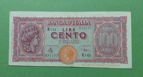 Banconota cento lire - banconota,