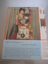 PUBBLICITA' CASSETTE LIQUORI VECCHIA ROMAGNA ETICHETTA NERA 1962 