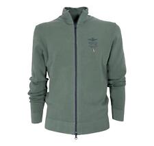 AERONAUTICA MILITARE Maglia Full Zip Uomo In Cotone Punto Riso MA1393 Verde