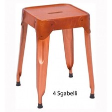 4 Sgabelli Bassi in Metallo