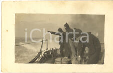 Inverno 1920 ca ITALIA Mar Mediterraneo - Marinai su peschereccio - Foto