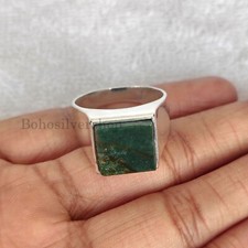 Anelli da uomo con sigillo cocktail fatti a mano in argento sterling 925 multi pietra di sangue #339