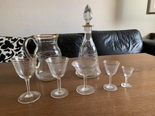 Servizio Bicchieri Cristallo Bohemia anni '50 con decoro bordo oro zecchino