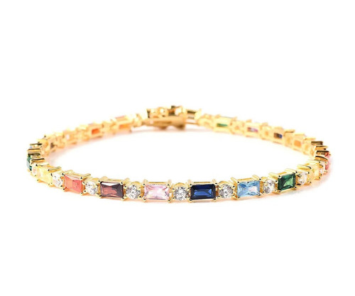 Bracciale tennis multismeraldo - bracciale,