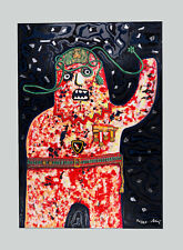 Enrico BAJ - Assaltatore", 1971 -Serigrafia e collage, 100 x 70 cm