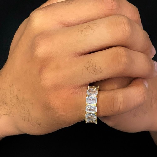 Anello baguette ghiacciato - , vvs