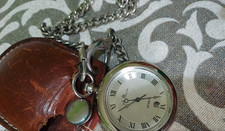 Orologio da taschino cintura Radius Quartz W6003R con Custodia Pelle Funzionante