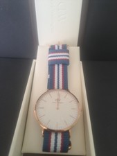 Orologio da polso Daniel Wellington in acciaio oro con cinturino in tessuto