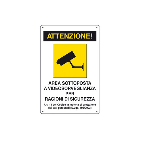 Cartello area videosorvegliata