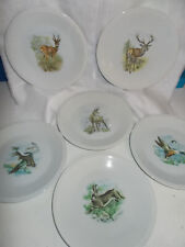 SERVIZIO 6 PIATTI PIANI CERAMICA GALVANI PORDENONE CAMOSCIO CAPRIOLO CERBIATTO