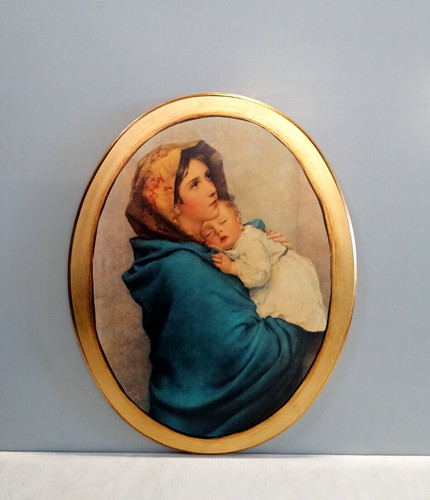 Icona sacra legno - su, madonna
