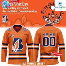 Blazer Kamloops personalizzati ogni bambino conta 2024 maglia hockey stampata regalo