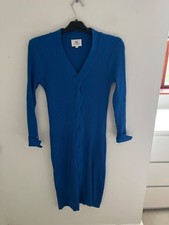 Abito lungo blu in maglia