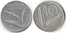 Italia 10 lire, 1972