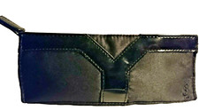 YSL YVES SAINT LAURENT POCHETTE CLUTCH BORSETTA TROUSSE BEAUTY MAKE-UP NERO LOGO