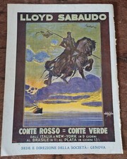 LLOYD SABAUDO  CONTE ROSSO  CONTE VERDE  pubblicità d'epoca