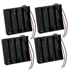 Confezione 4 Porta Batteria 4 Slot 18650 Li-ion Case Box Plastica Piombo Filo Serie Fai da Te