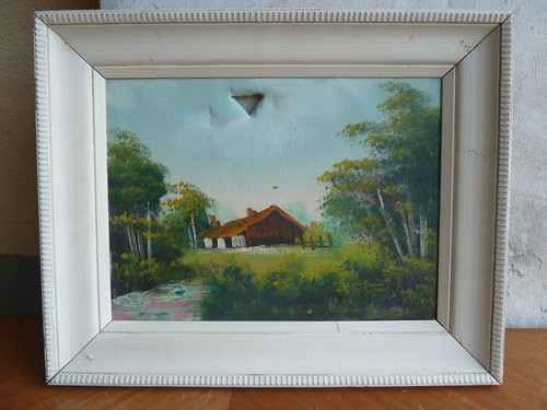 Antica pittura tela - antica, cornice