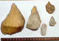 UTENSILI PRIMITIVI SELCE PUNTE FRECCIA ASCIA NEANDERTHAL BIFACCIALE 