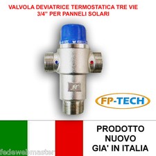 VALVOLA DEVIATRICE TERMOSTATICA 3/4" IMPIANTO SOLARE TERMICO CALDAIA ACQUA CALDA