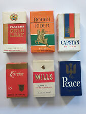 LOTTO 6 RARI MINI PACCHETTI SIGARETTE STRANIERE VUOTI VINTAGE ANNI 70/80 
