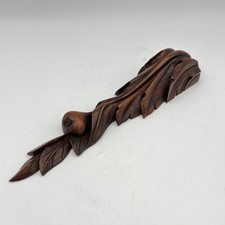 Antico intaglio decorativo vecchio fregio in legno mogano capitello d' epoca 800