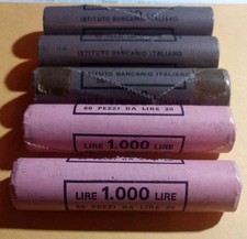 Rotolini Monete 20 Lire Italia Repubblica Italiana Roll Coins