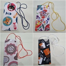 PORTAOCCHIALI, PORTACELLULARE, DA COLLO, GATTI, CUORI, TESCHI, TRACOLLA, STOFFA