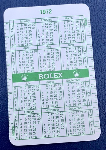 Rolex 1972 1973 green calendar - rolex,