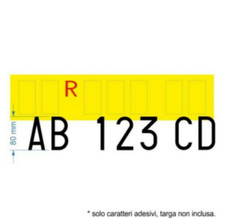 KIT LETTERE E NUMERI ADESIVI PER TARGA RIPETITRICE RIMORCHI E CARRELLI APPENDICE