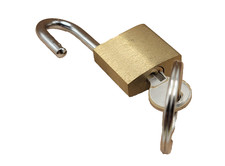 Serratura in ottone lucido