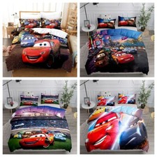 Set lenzuola copripiumino bambini 3D Cars Lightning McQueen singolo matrimoniale king regalo