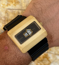 Orologio digitale svizzero vintage Capri quadrato anni 60 41 mm Jump Hour...